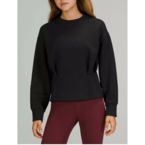 lululemon Gathered Waist Crew Pullover Size12 black